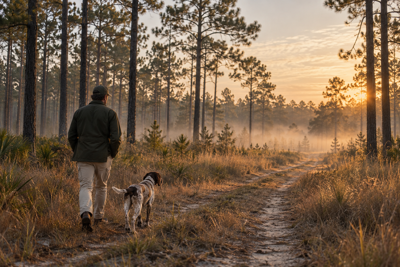 Longleaf pine country at sunrise